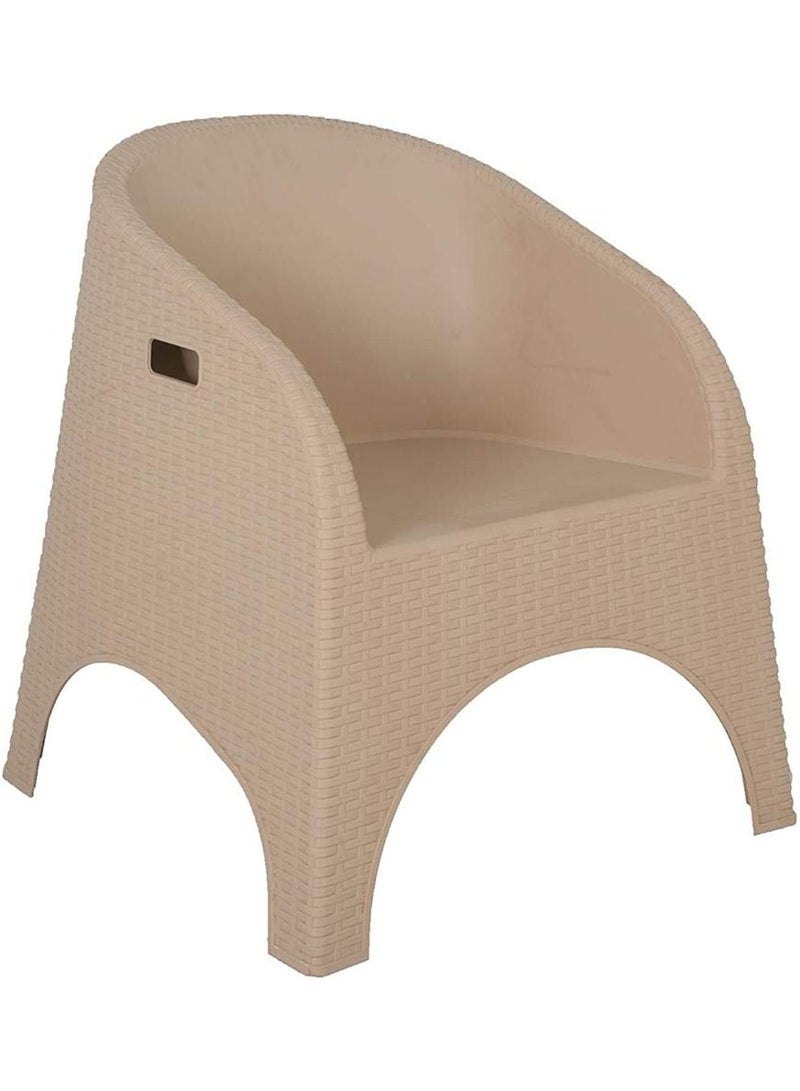 Outdoor Plastic Ratan Chair 80 cm Height Weather‑Resistant Patio Garden Balcony Seating Durable Strong Lightweight Stackable Lounge Outdoor & Indoor Casual Chair - Image 2